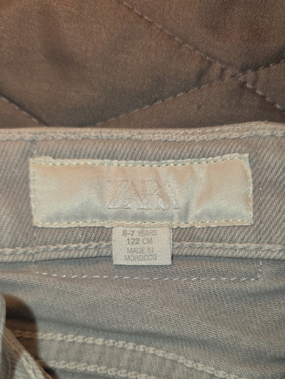 Zara Light Gray Wide-Leg Jeans with Black Stud Trim - Picture 5 of 5